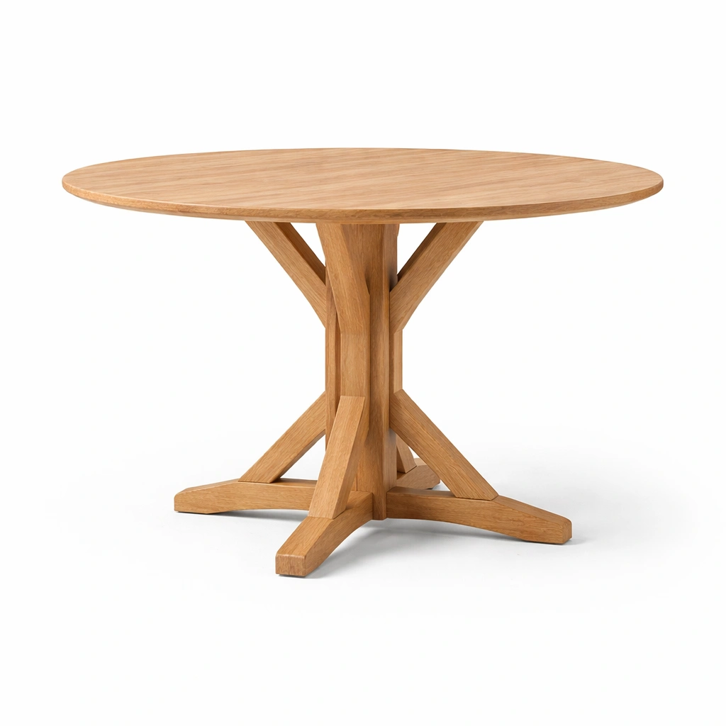 Runder Esstisch aus Holz Natur-kenvorio